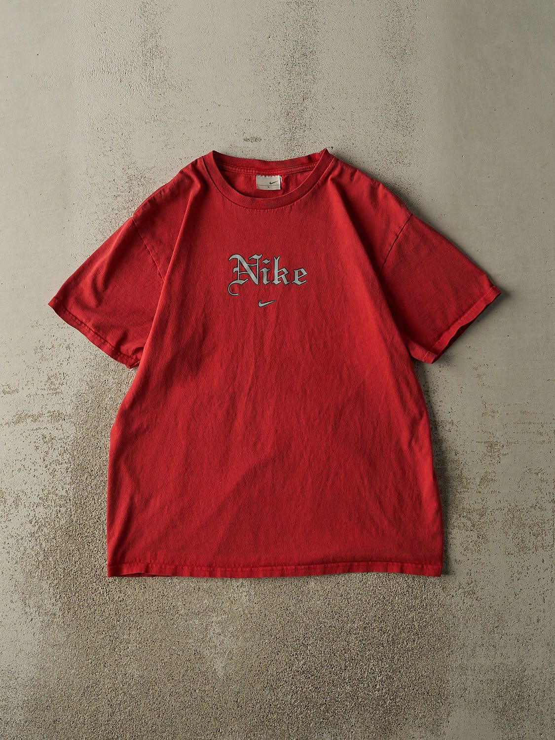 Vintage Y2K Red Nike Logo Tee (L)