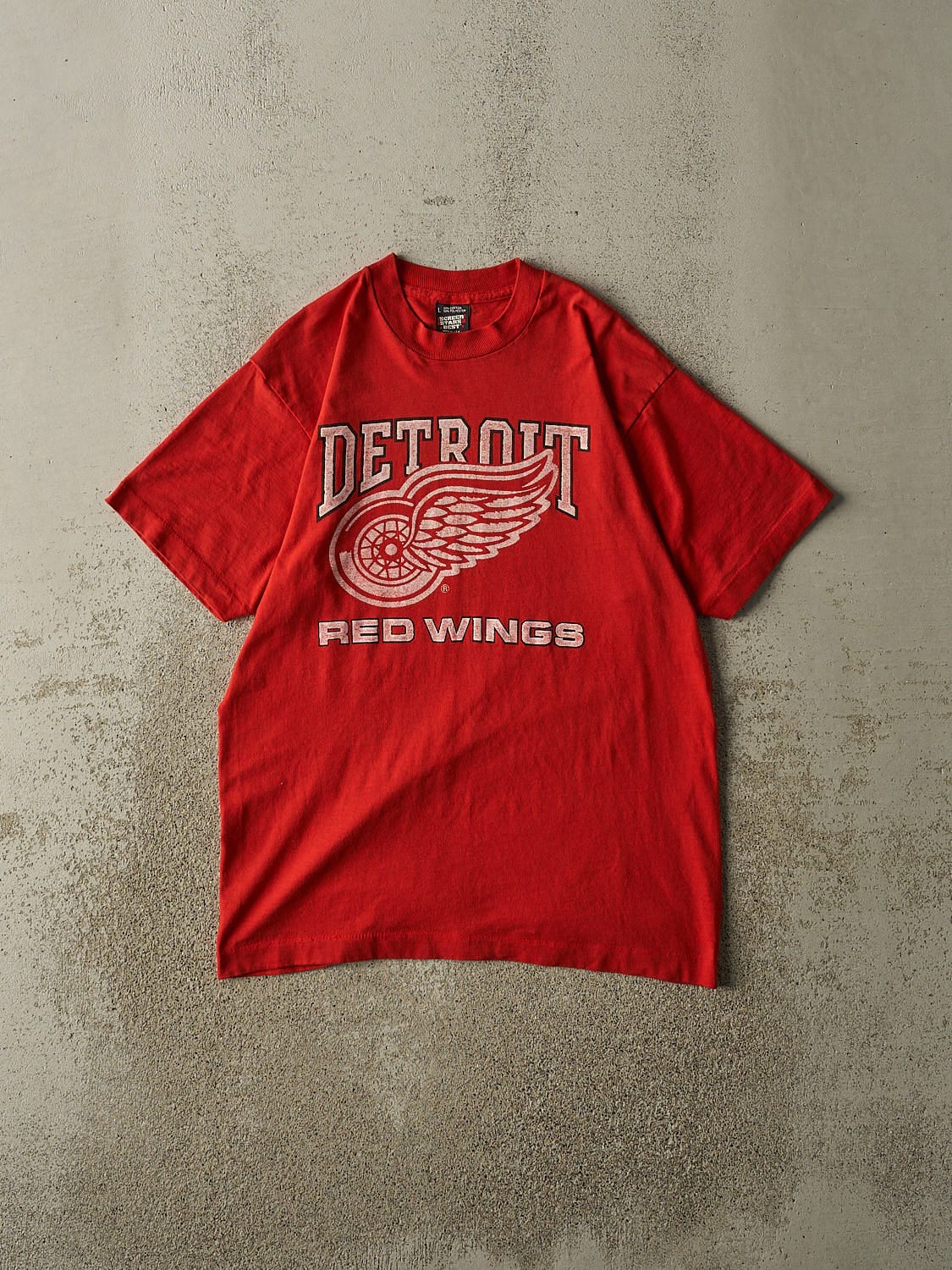 Vintage 90s Red Detroit Red Wings Single Stitch Tee (SM)