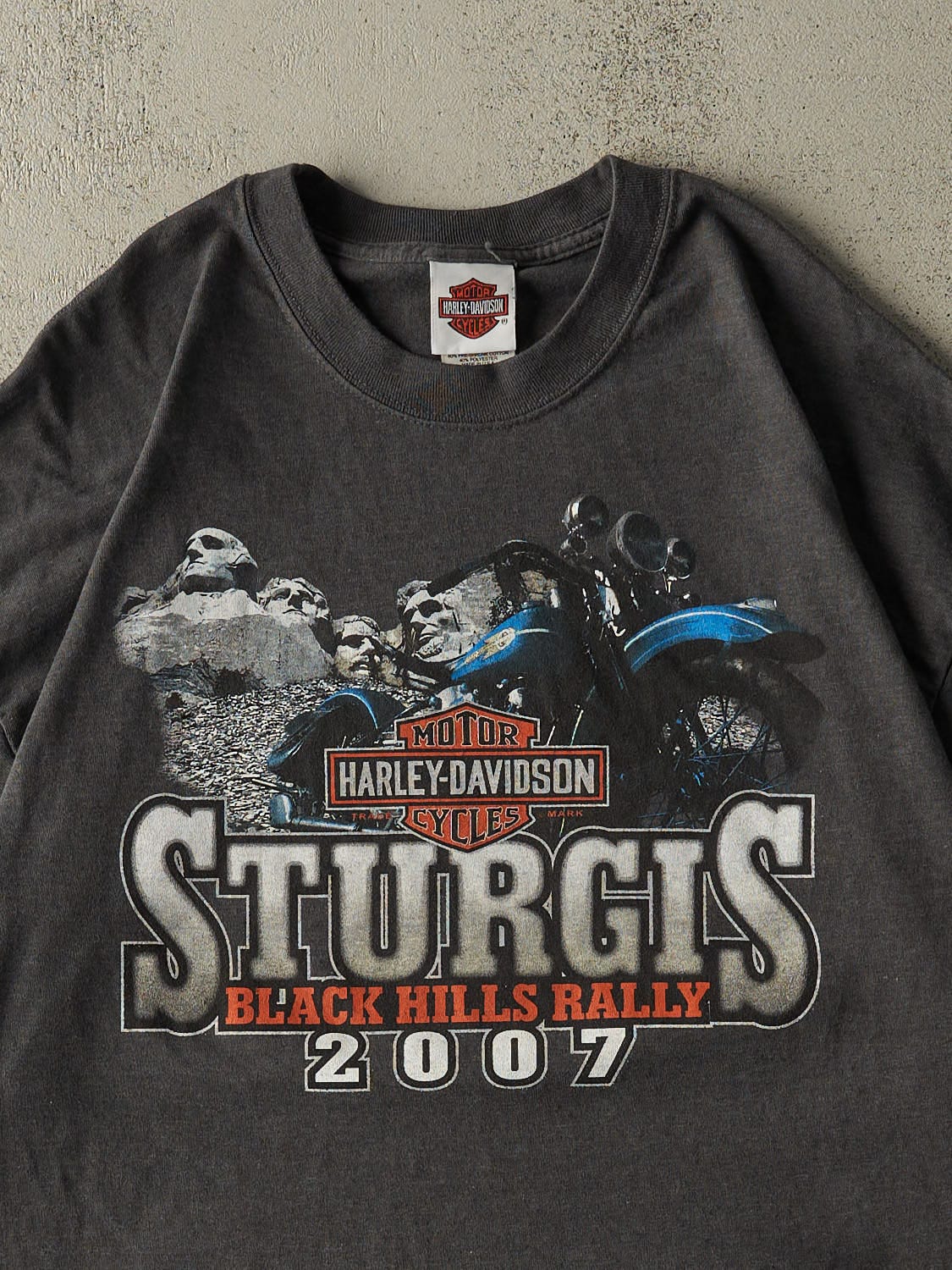 Vintage 07' Charcoal Grey Harley Davidson Sturgis Black Hills Rally Tee (XXL)