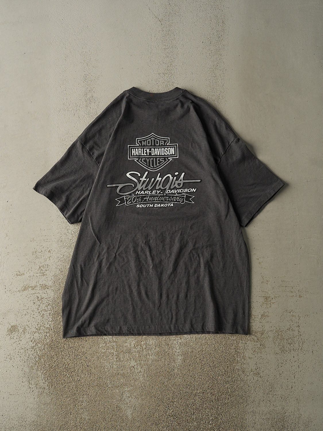 Vintage 07' Charcoal Grey Harley Davidson Sturgis Black Hills Rally Tee (XXL)