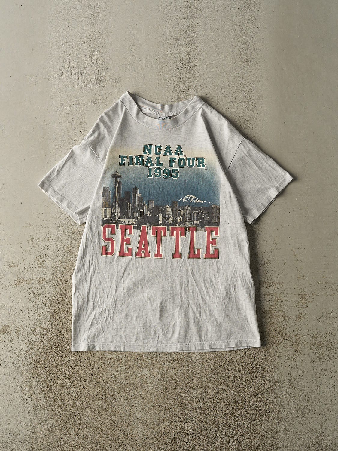 Vintage 95' Heather Grey Seattle NCAA Final Four Single Stitch Tee (M/L)