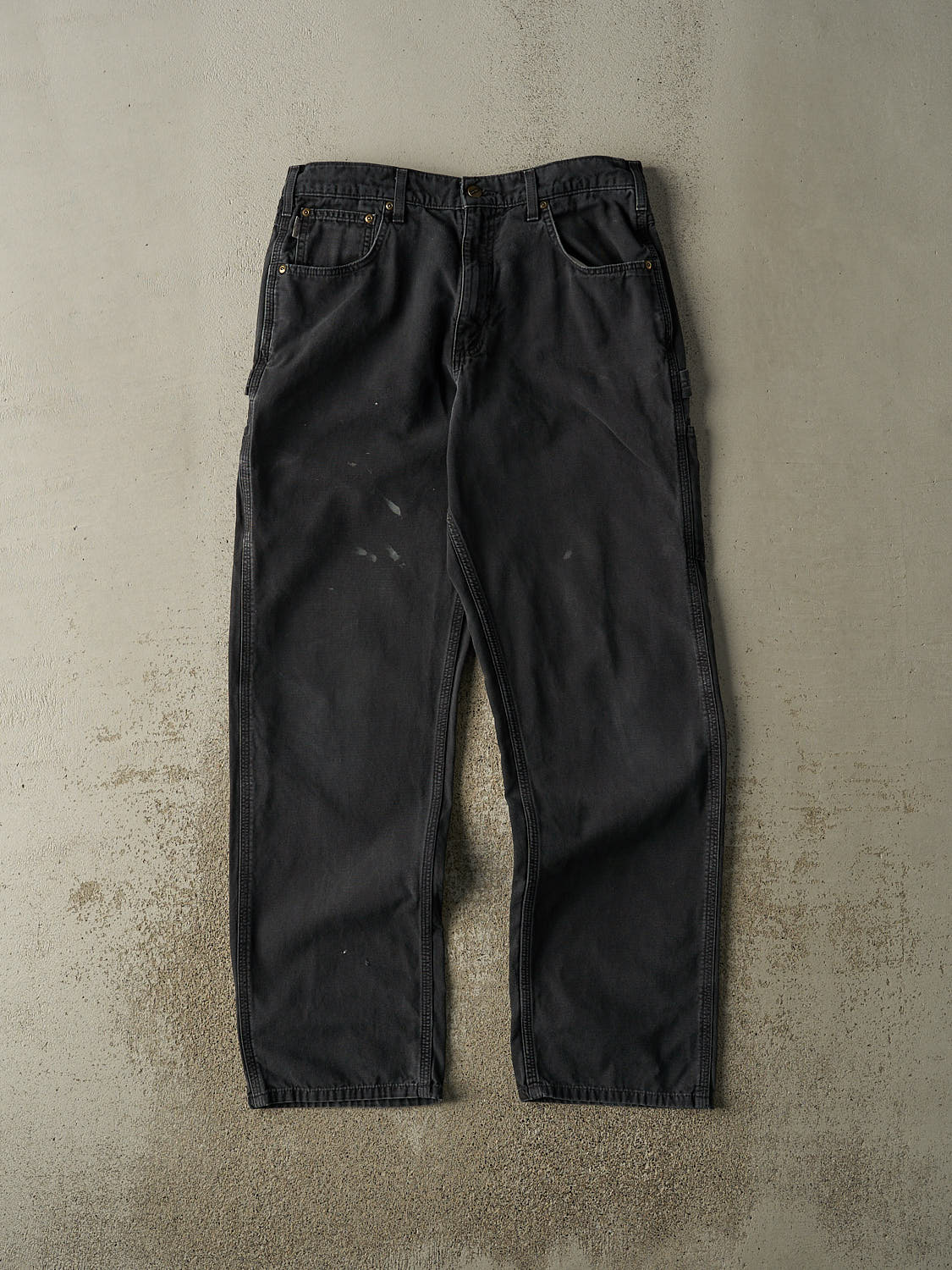 Vintage 90s Faded Black Carhartt Carpenter Pants (33x33.5)