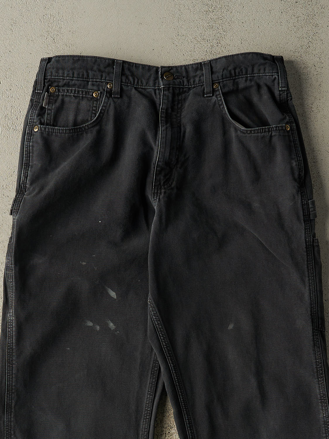 Vintage 90s Faded Black Carhartt Carpenter Pants (33x33.5)