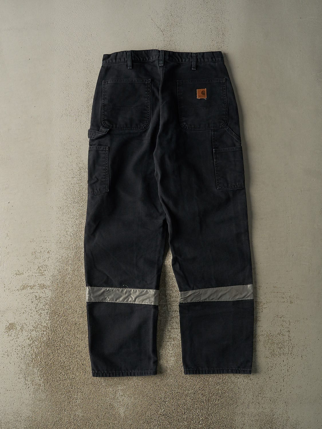 Vintage 90s Faded Black Carhartt Carpenter Flannel Lined Work Pants (33x32.5)