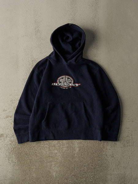 Vintage Y2K Navy Blue Old Navy Embroidered Fleece Hoodie (S/M