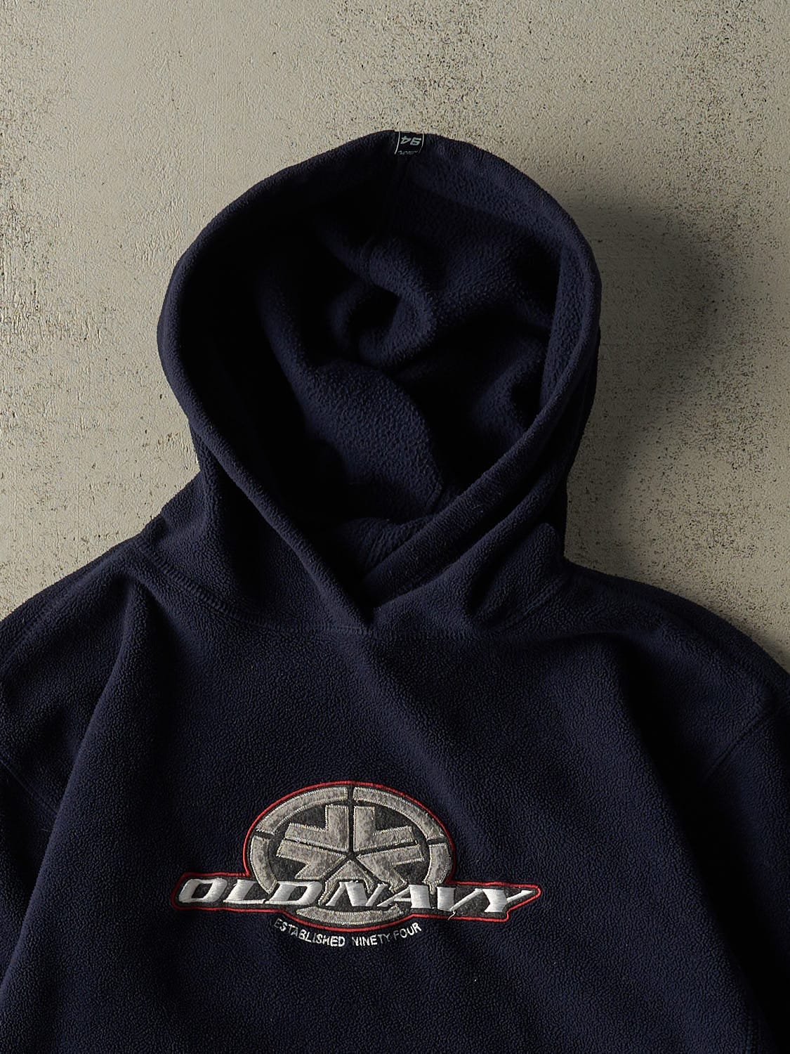 Vintage Y2K Navy Blue Old Navy Embroidered Fleece Hoodie (S/M)
