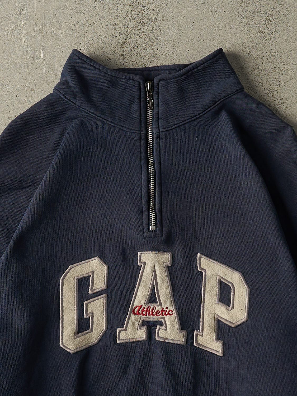 Vintage 90s Navy Blue Gap Embroidered Quarter Zip (L/XL)
