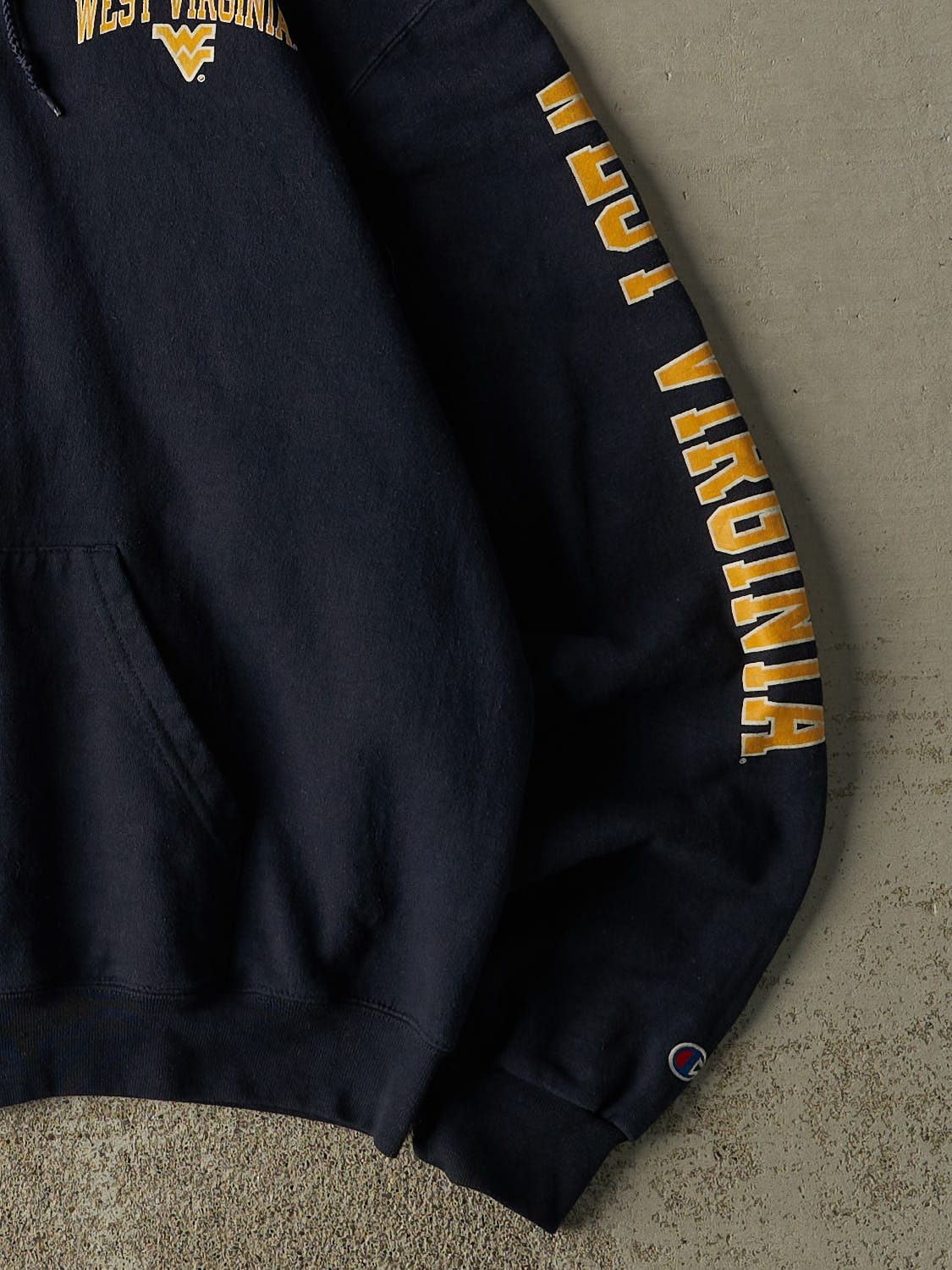 Vintage Y2K Navy Blue Champion West Virginia University Zip Up Hoodie (M/L)