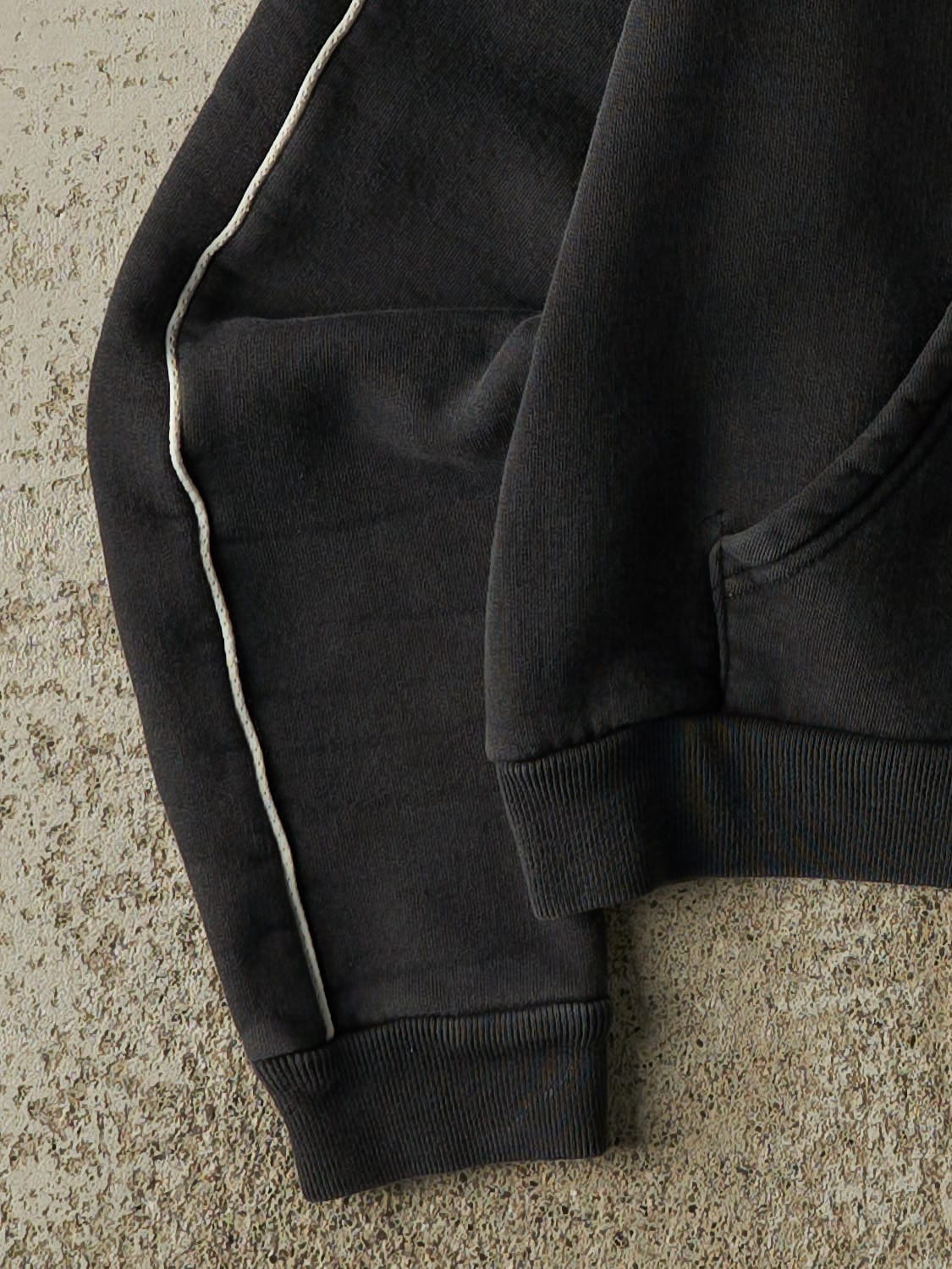Vintage Y2K Faded Black Roots Embroidered Zip Up Sweater (XXS/XS)