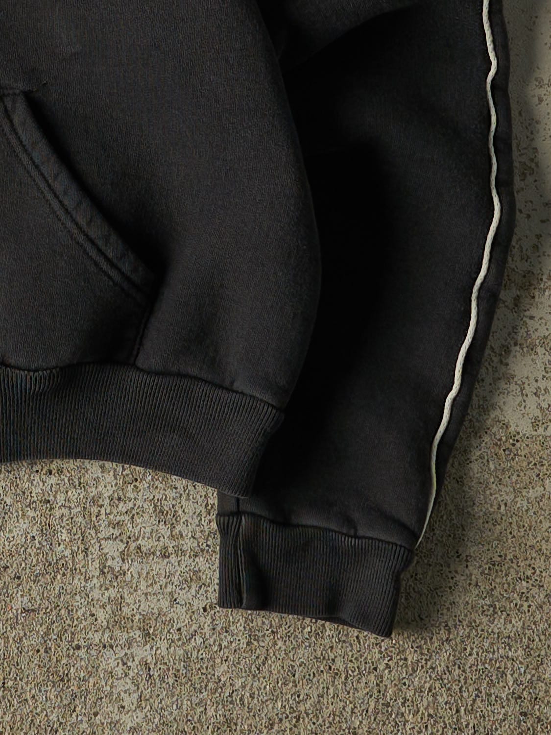Vintage Y2K Faded Black Roots Embroidered Zip Up Sweater (XXS/XS)