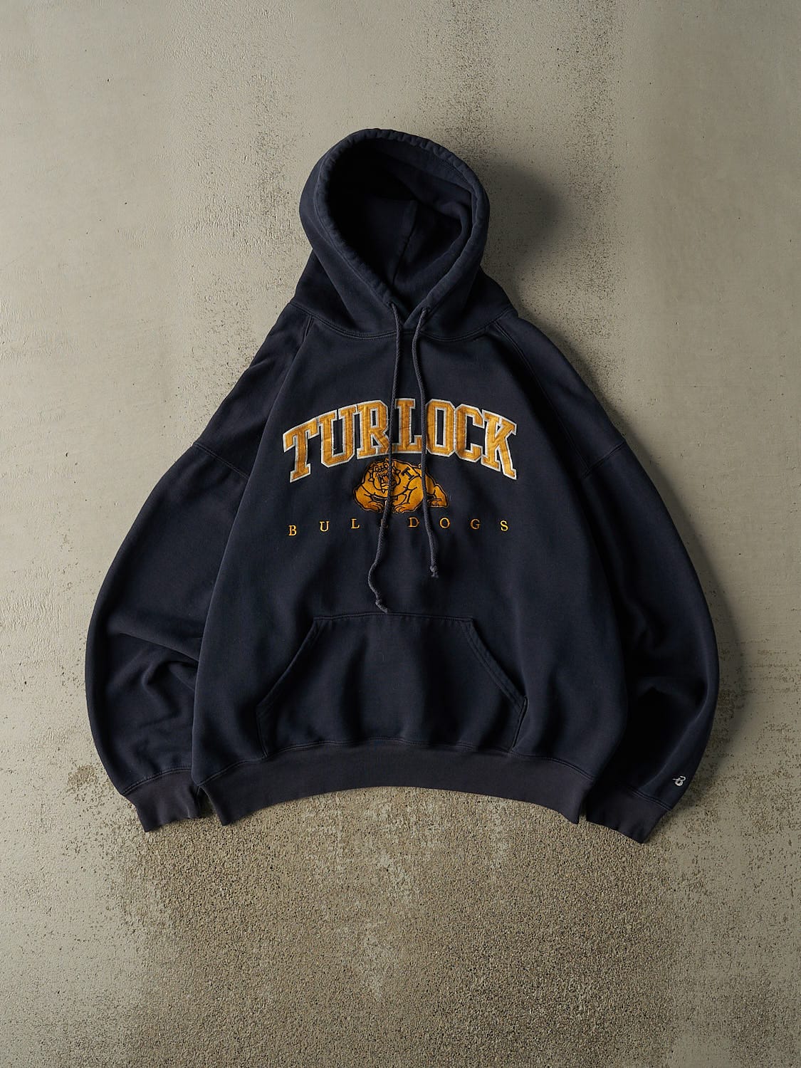 Vintage 90s Navy Blue Turlock Bulldogs Hoodie (L)