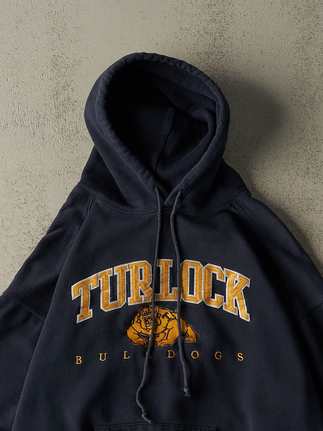 Vintage 90s Navy Blue Turlock Bulldogs Hoodie (L)