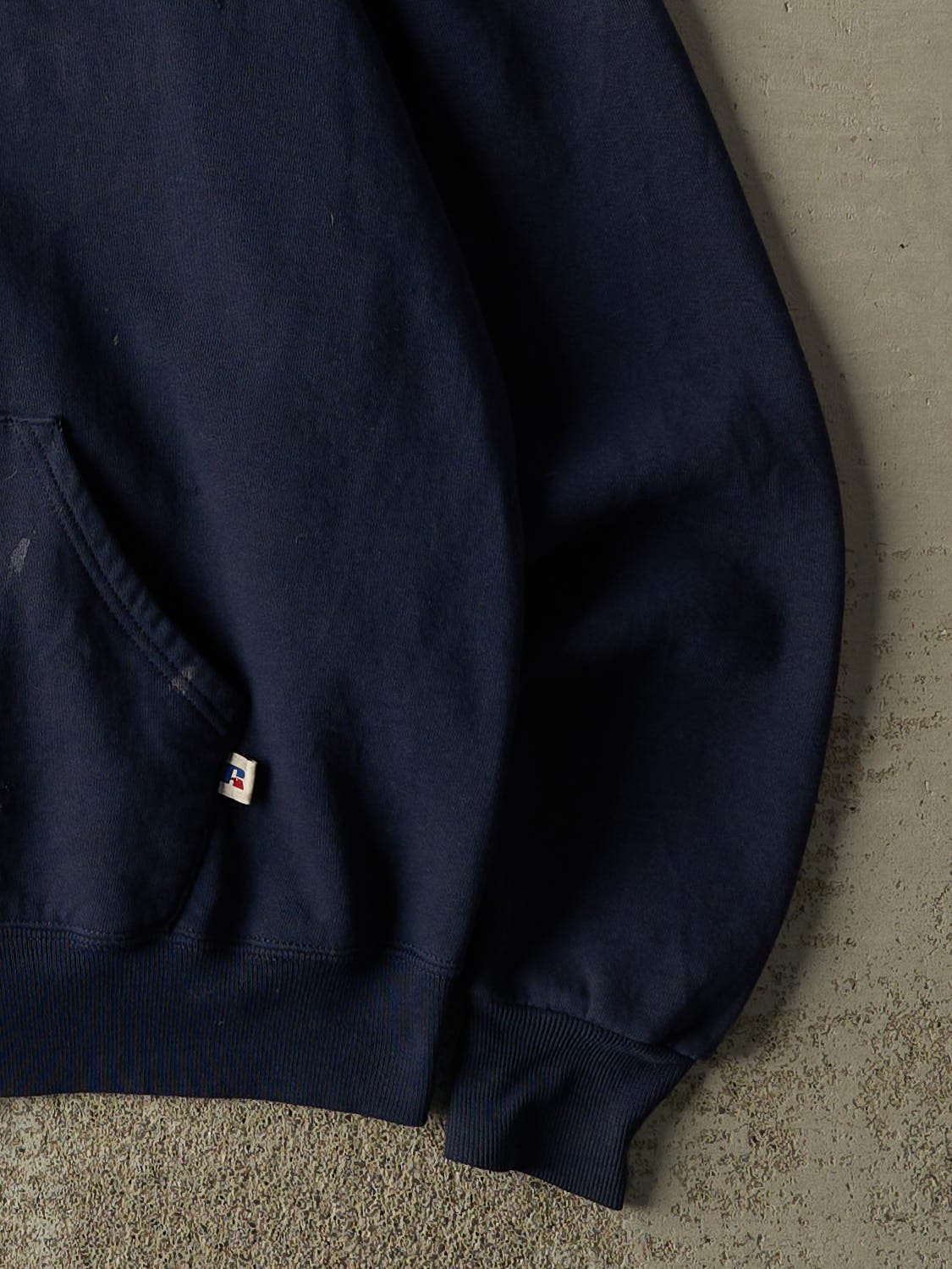 Vintage 90s Navy Blue Russell Athletic Zip Up Hoodie (M/L)