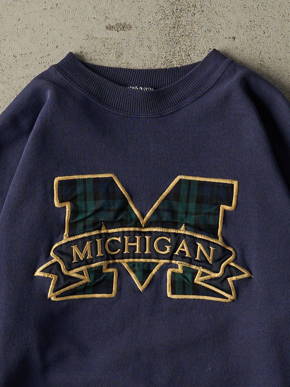 Vintage 90s Navy Blue University of Michigan Crewneck (XS/S)