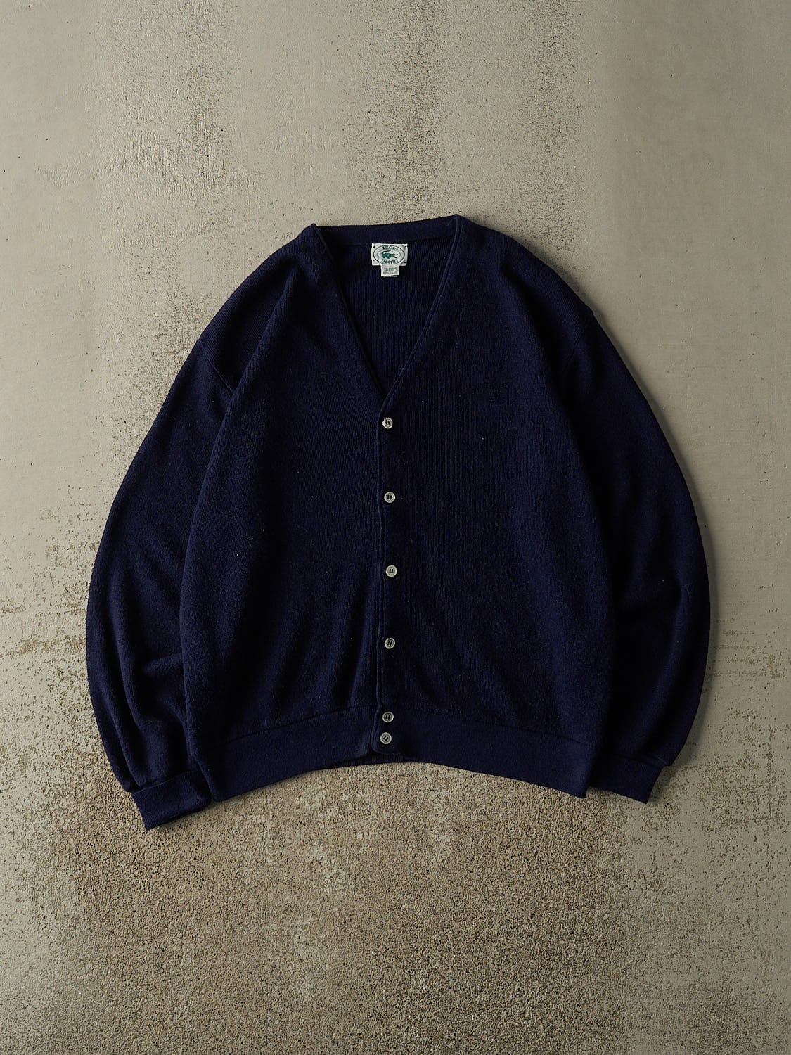 Vintage 80s Navy Blue Izod  x Lacoste Cardigan Knit (L/XL)