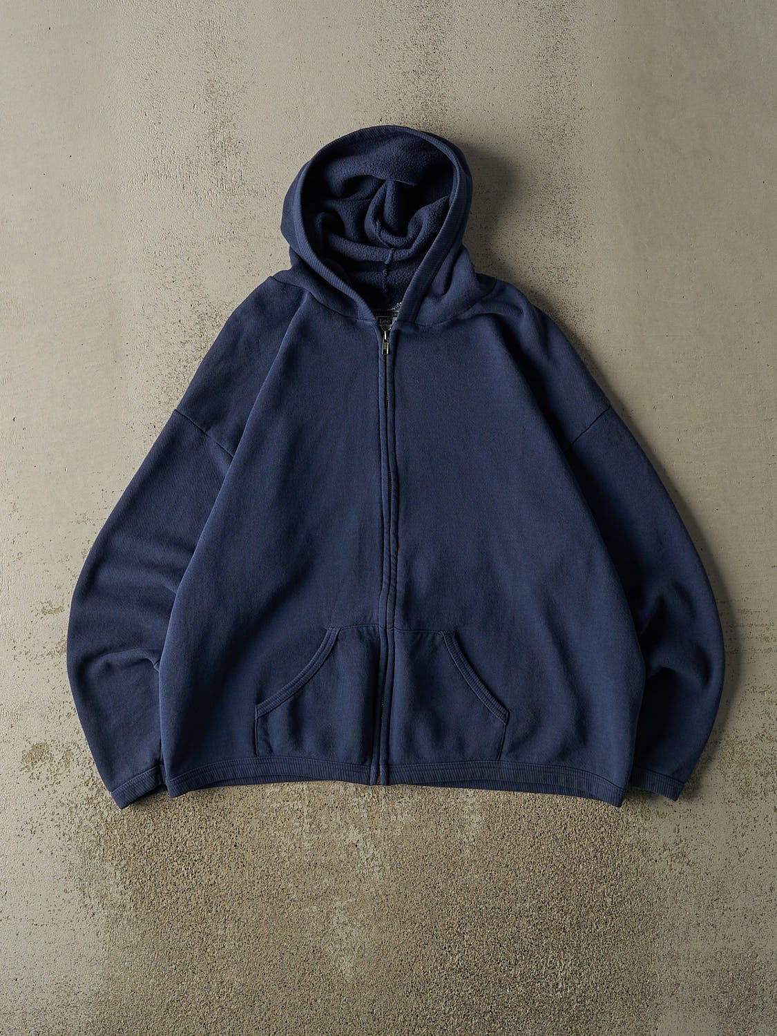 Vintage 90s Blue Blank Zip Up Hoodie (L/XL)