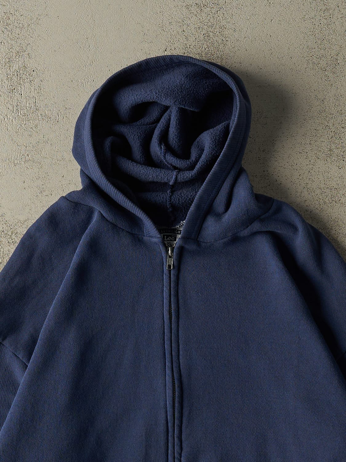 Vintage 90s Blue Blank Zip Up Hoodie (L/XL)