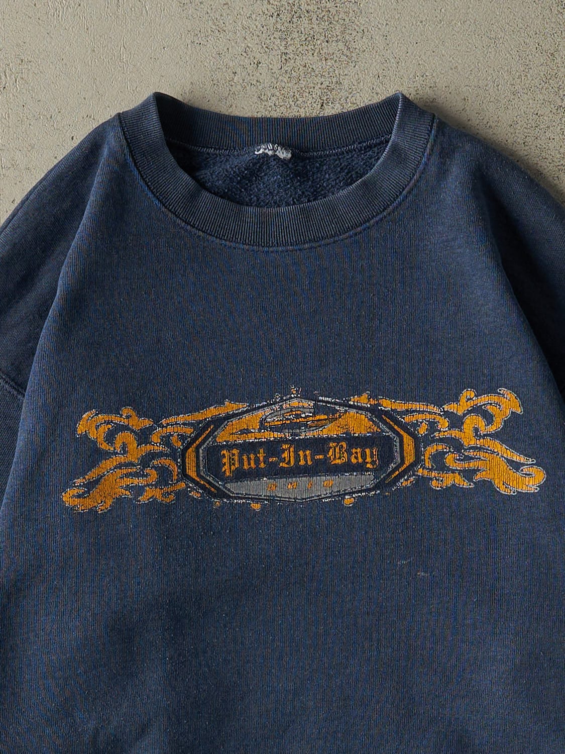 Vintage 90s Navy Blue Put-In-Bay Crewneck (L)
