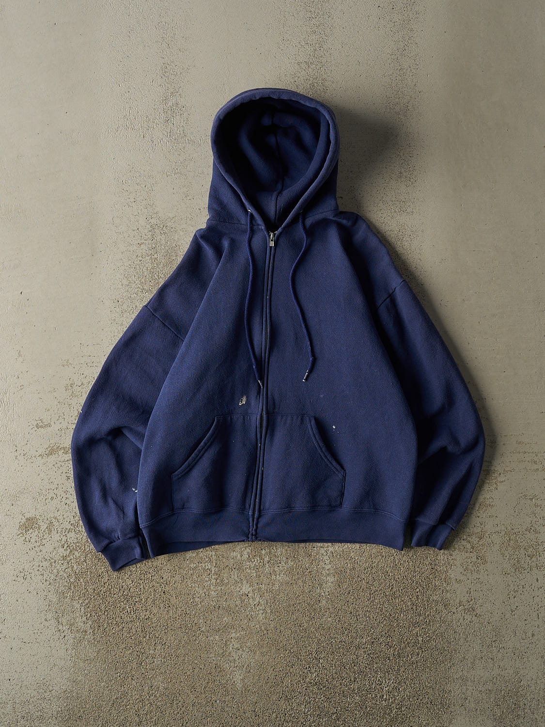 Vintage 90s Royal Blue Blank Zip Up Hoodie (S/M)