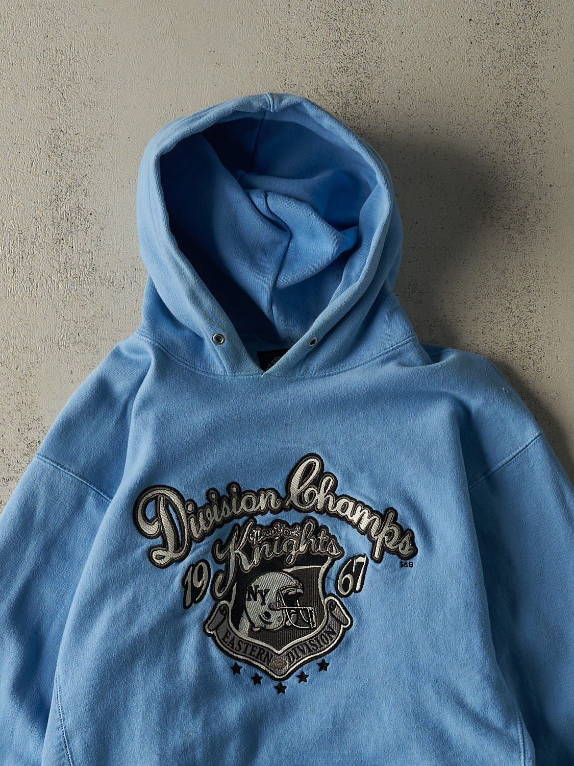 Vintage Y2K Baby Blue New York Knights Embroidered Hoodie (M/L)