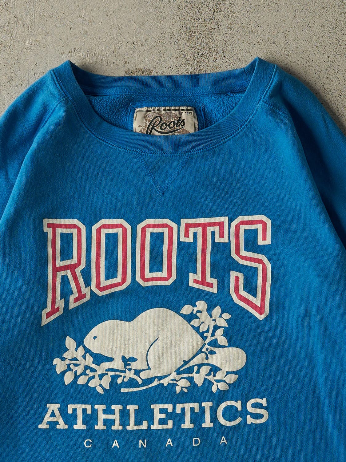Vintage Y2K Blue Roots Crewneck (XS/S)