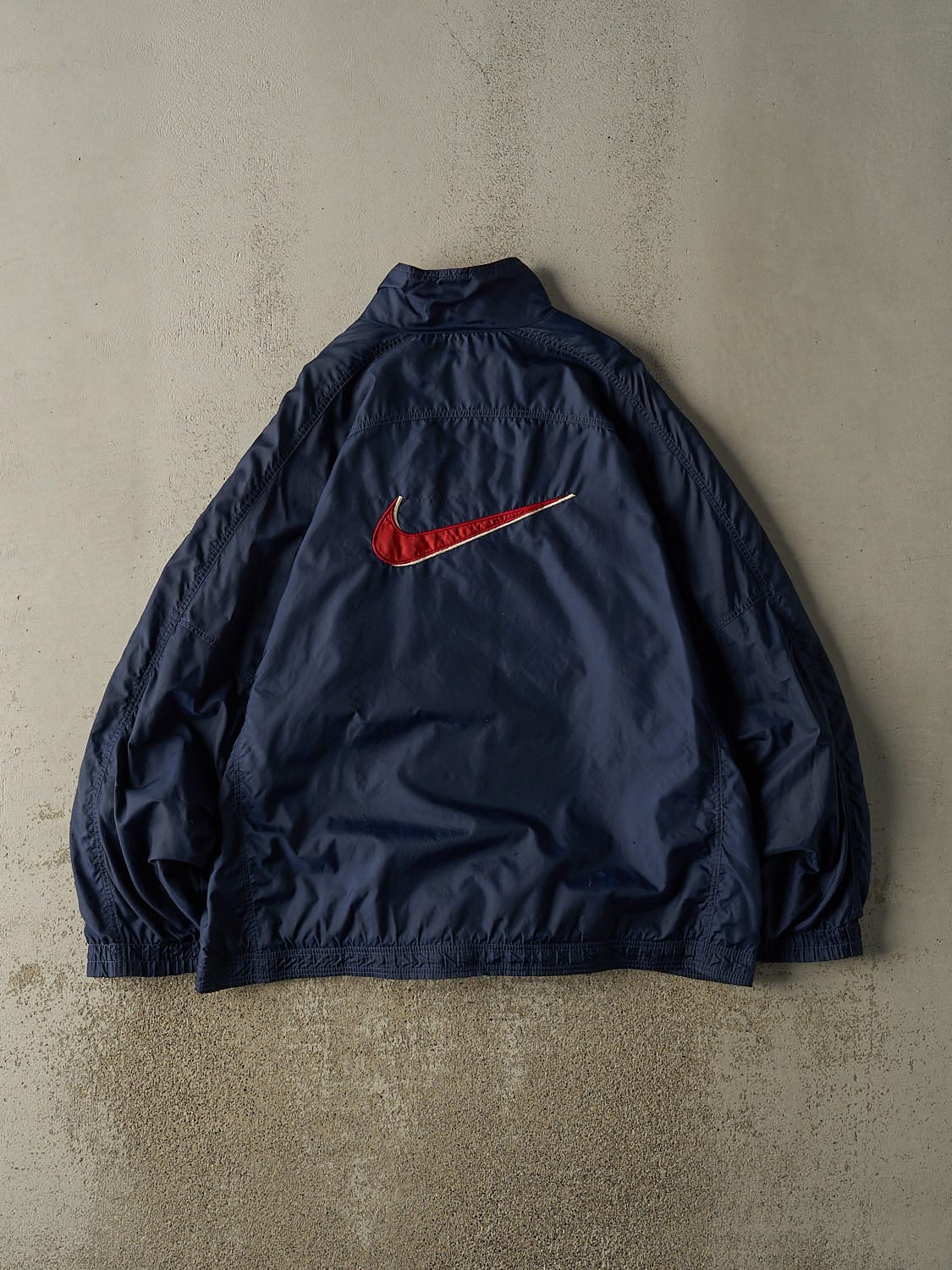 Vintage 90s Navy Blue Nike Zip Up Windbreaker Jacket (XL/XXL)