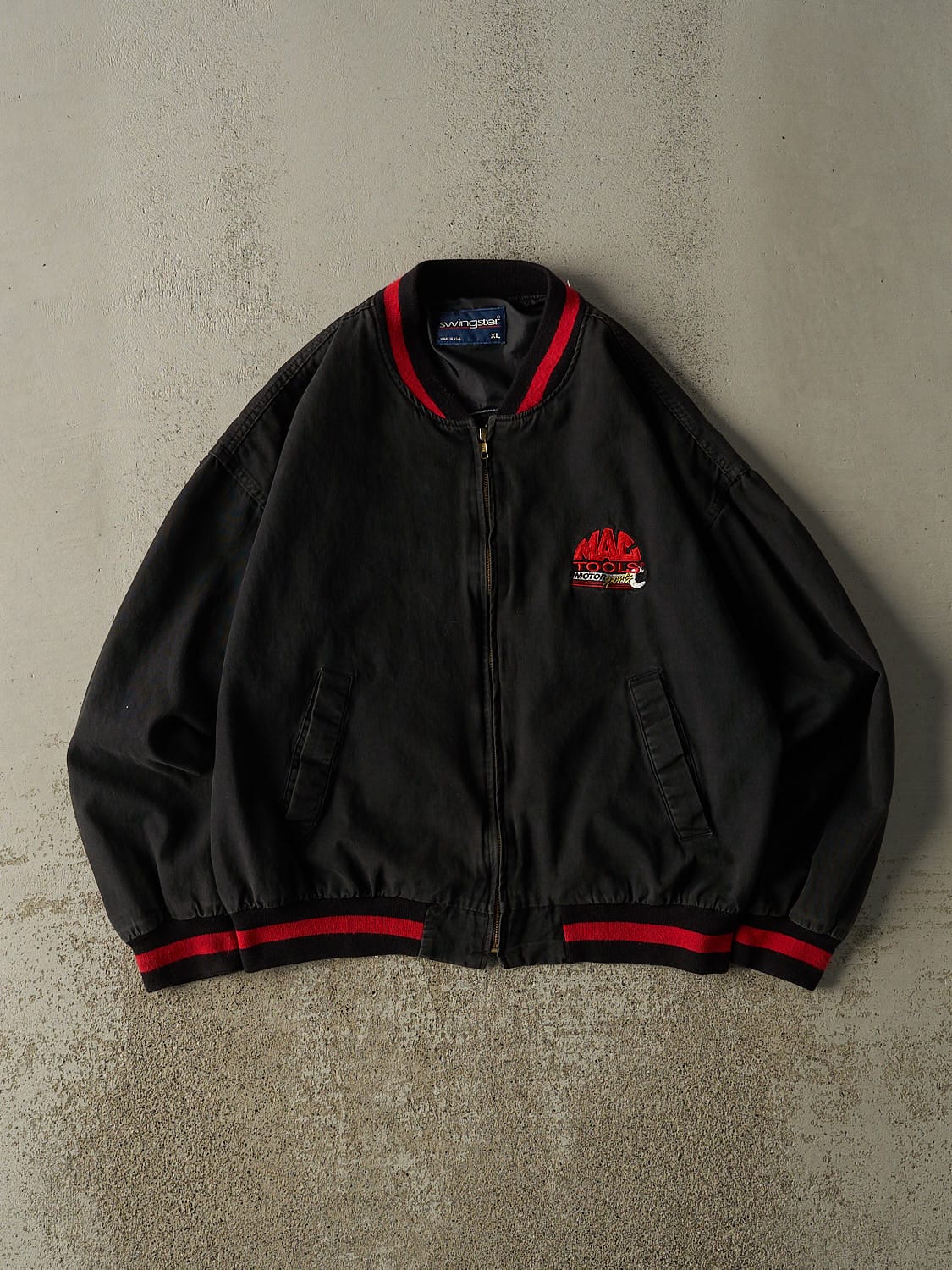 Vintage 80s Black MAC Tools Embroidered Bomber Jacket (M/L)