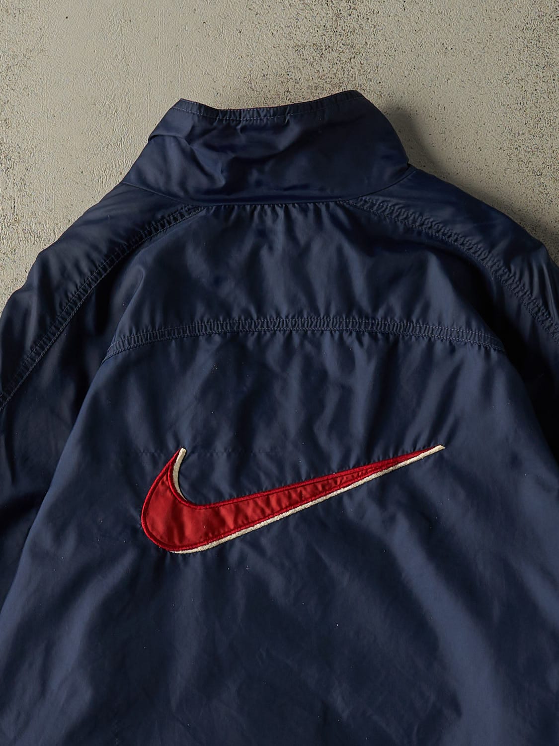 Vintage 90s Navy Blue Nike Zip Up Windbreaker Jacket (XL/XXL)