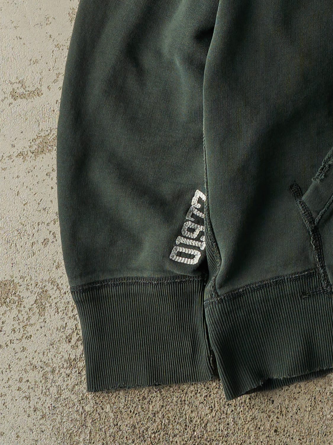 Vintage Y2K Green American Eagle Embroidered Hoodie (XL)