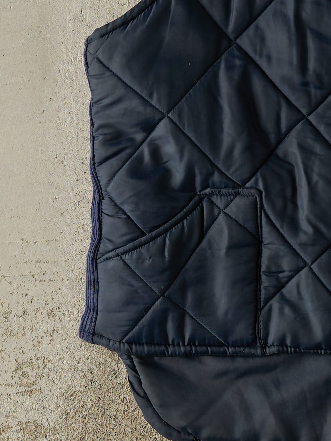 Vintage 80s Navy Blue Puffer Work Vest (L/XL)