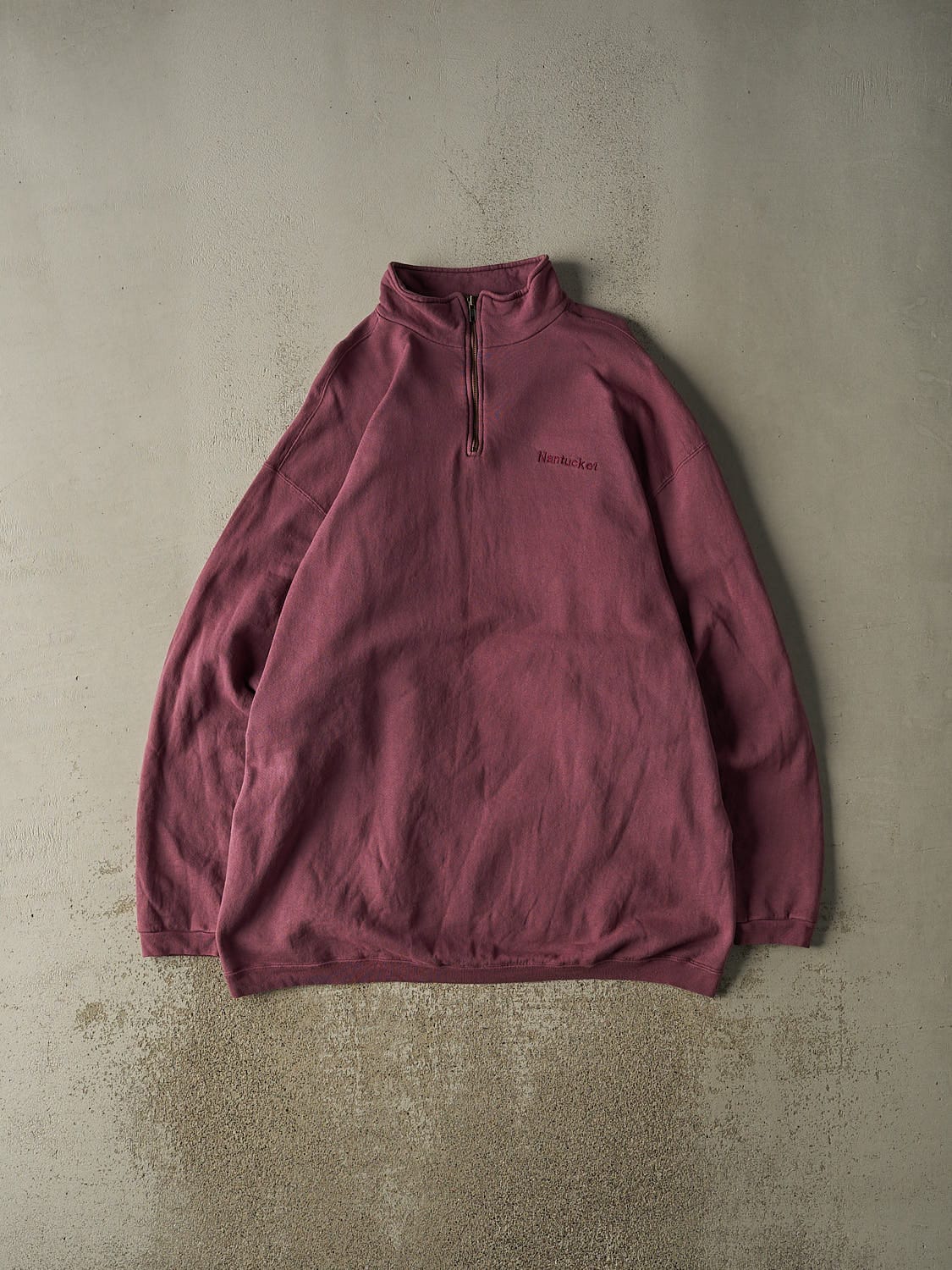 Vintage 90s Purple Embroidered Quarter Zip Sweater (XXXL)