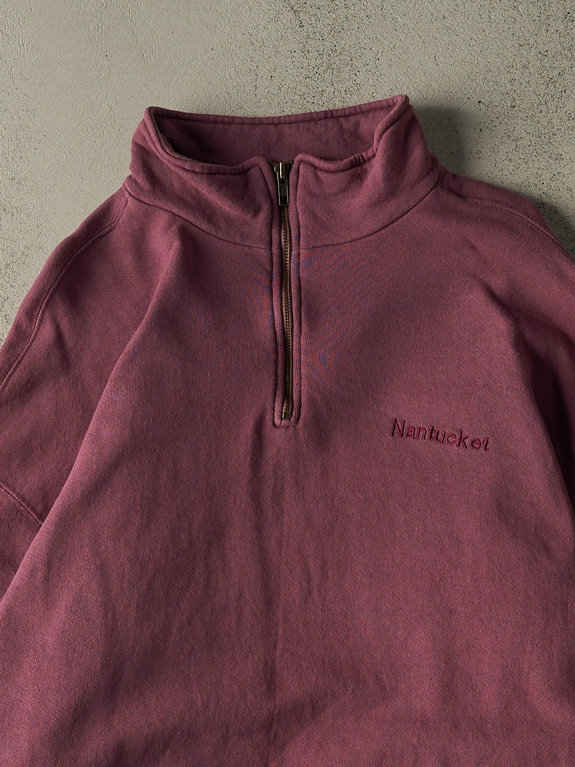 Vintage 90s Purple Embroidered Quarter Zip Sweater (XXXL)