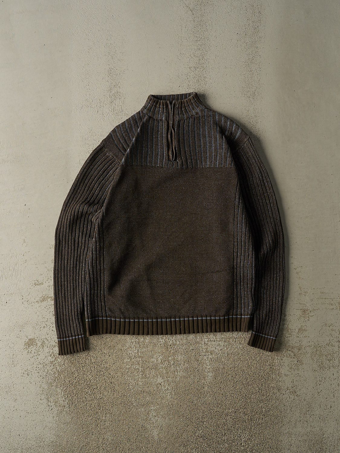 Vintage Y2K Brown & Blue Point Zero Quarter Zip Knit (M/L)