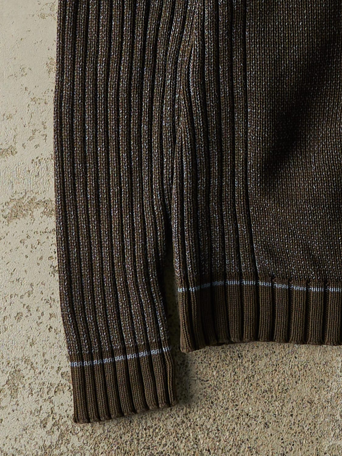 Vintage Y2K Brown & Blue Point Zero Quarter Zip Knit (M/L)