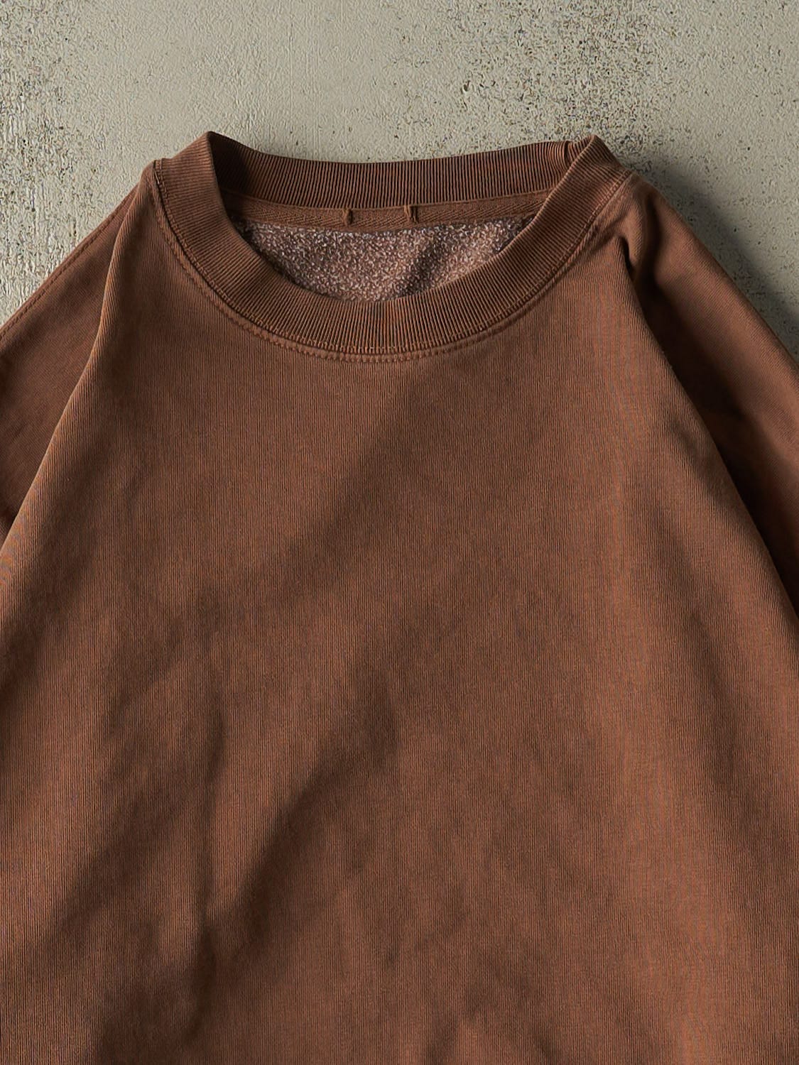 Vintage 90s Brown Blank Crewneck (L/XL)