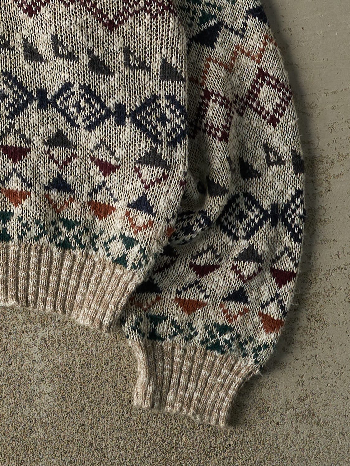Vintage 90s Beige Patterned Knit (L/XL)