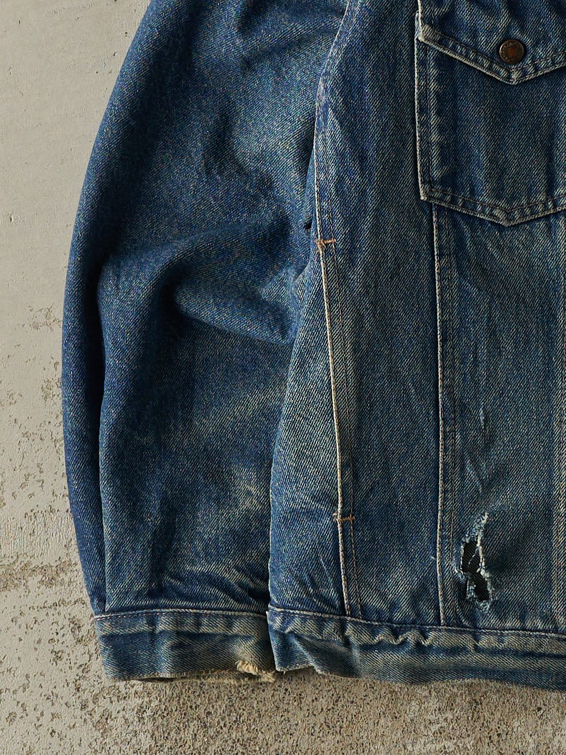 Vintage 80s Mid Wash Wrangler Sherpa Lined Denim Jacket (M)