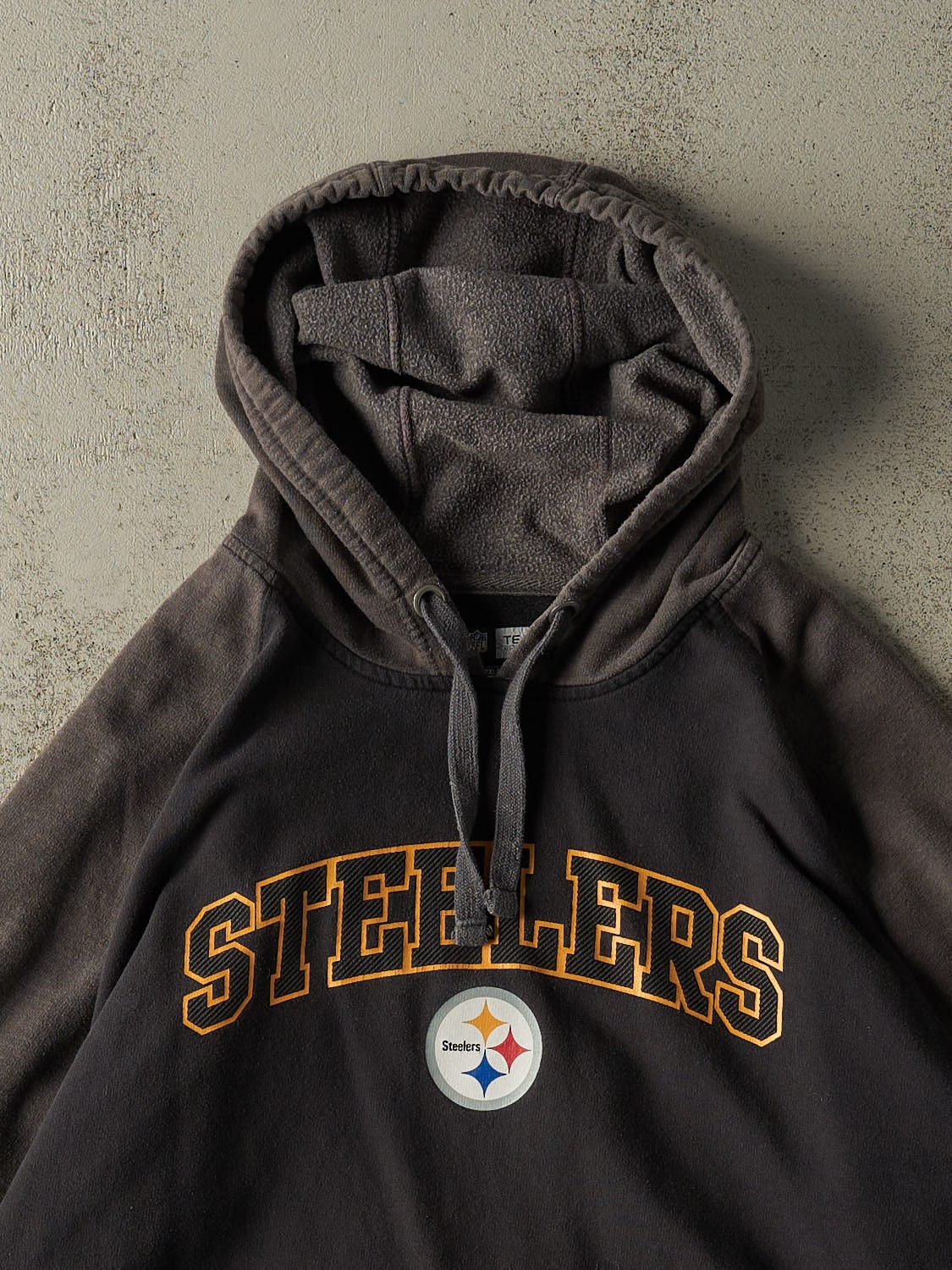 Vintage Y2K Charcoal Grey & Black Pittsburgh Steelers Hoodie (XL/XXL)