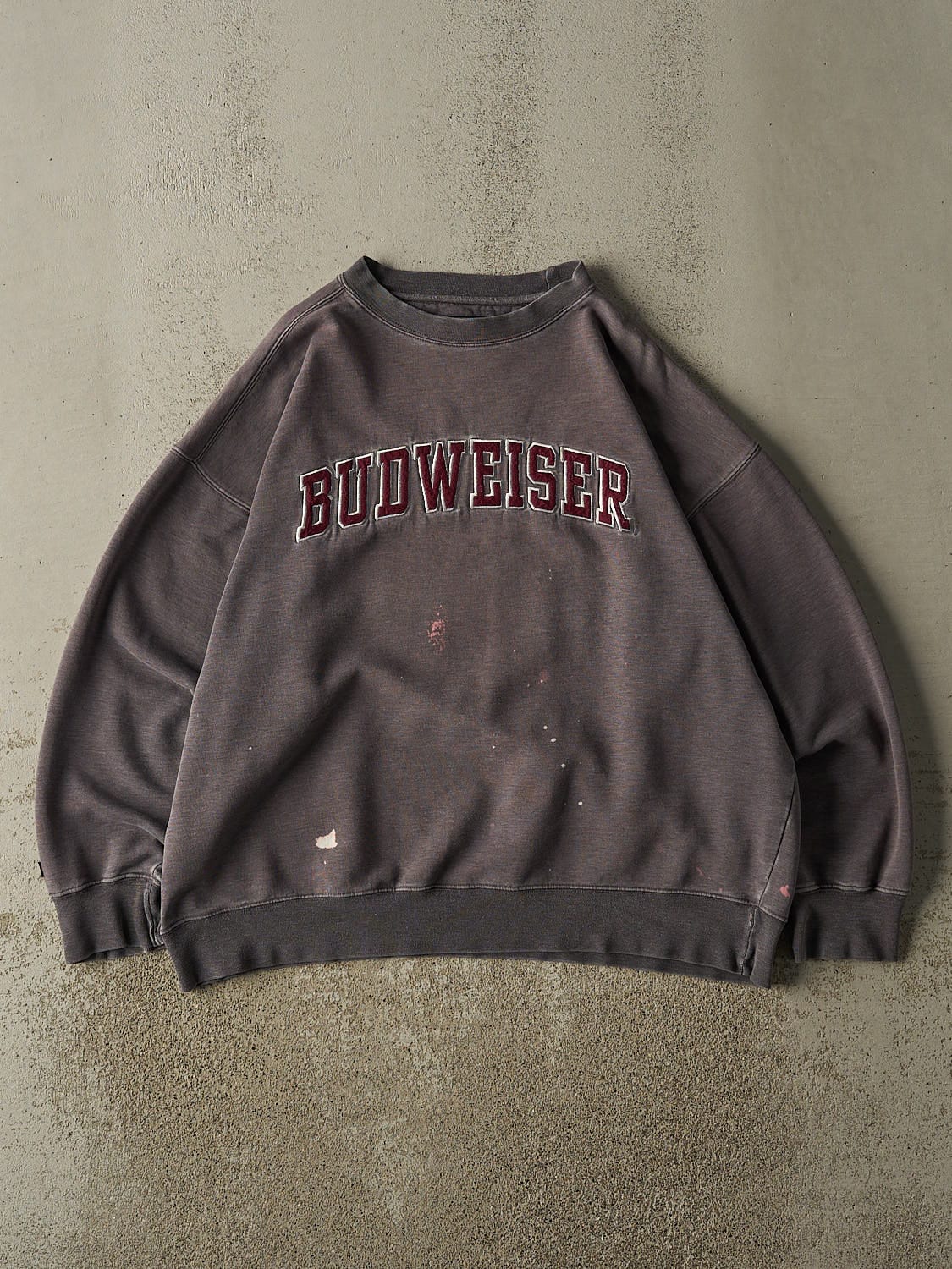 Vintage 90s Grey Budweiser Embroidered Crewneck (L)