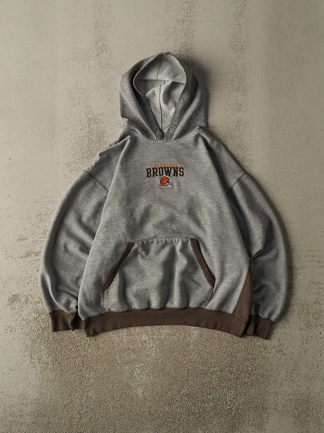 Vintage 90s Grey Cleveland Browns Embroidered Hoodie (S/M)