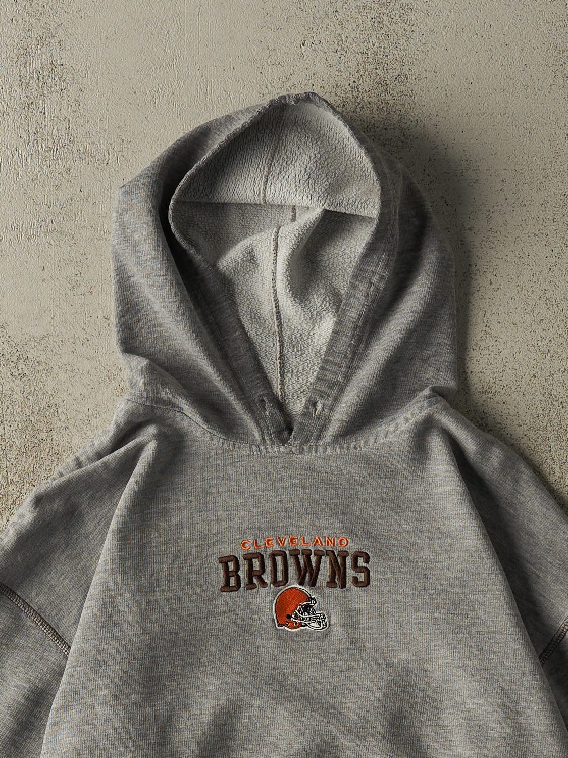 Vintage 90s Grey Cleveland Browns Embroidered Hoodie (S/M)