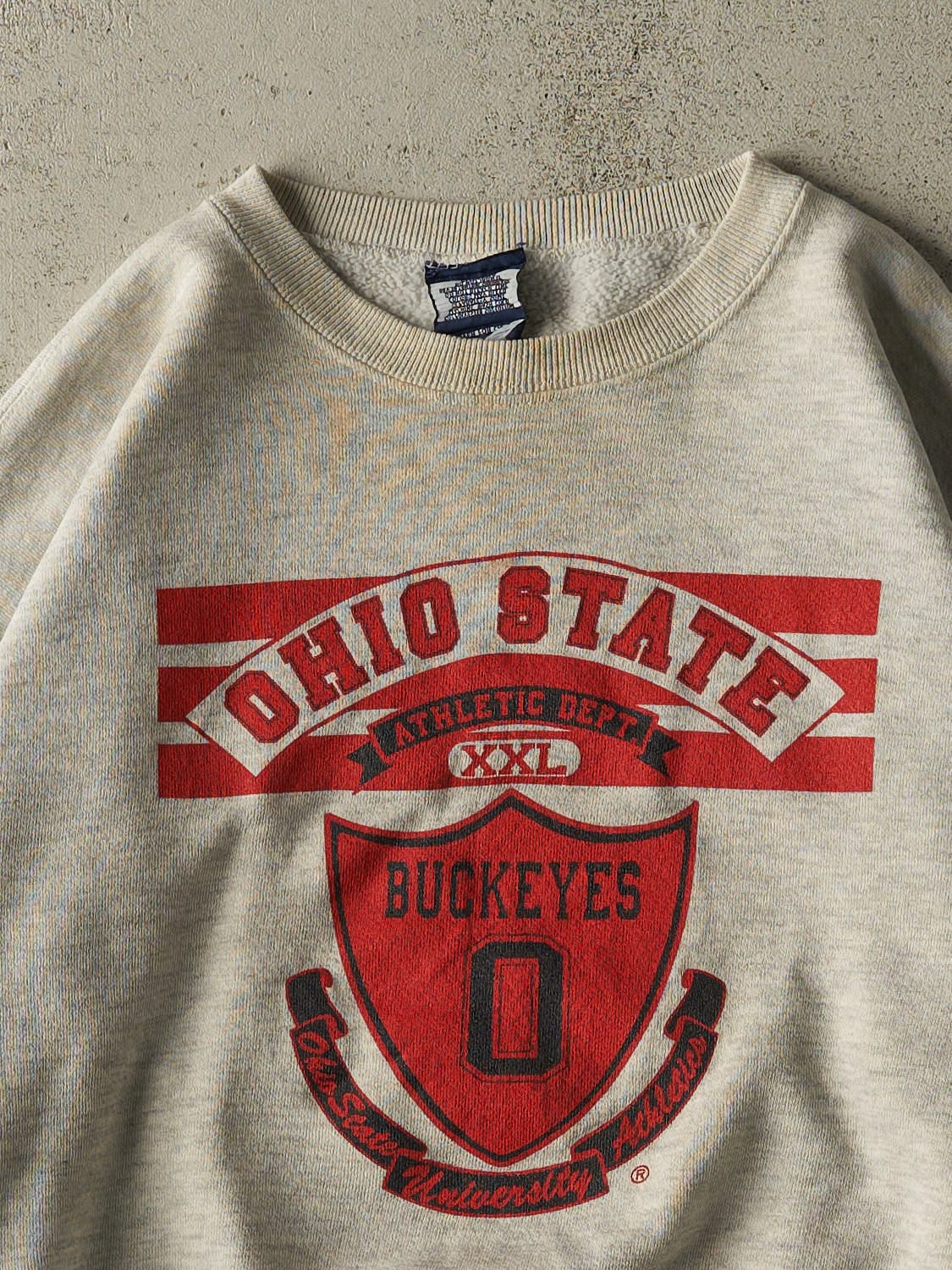 Vintage 90s Heather Grey Ohio State Buckeyes Crewneck (S/M)