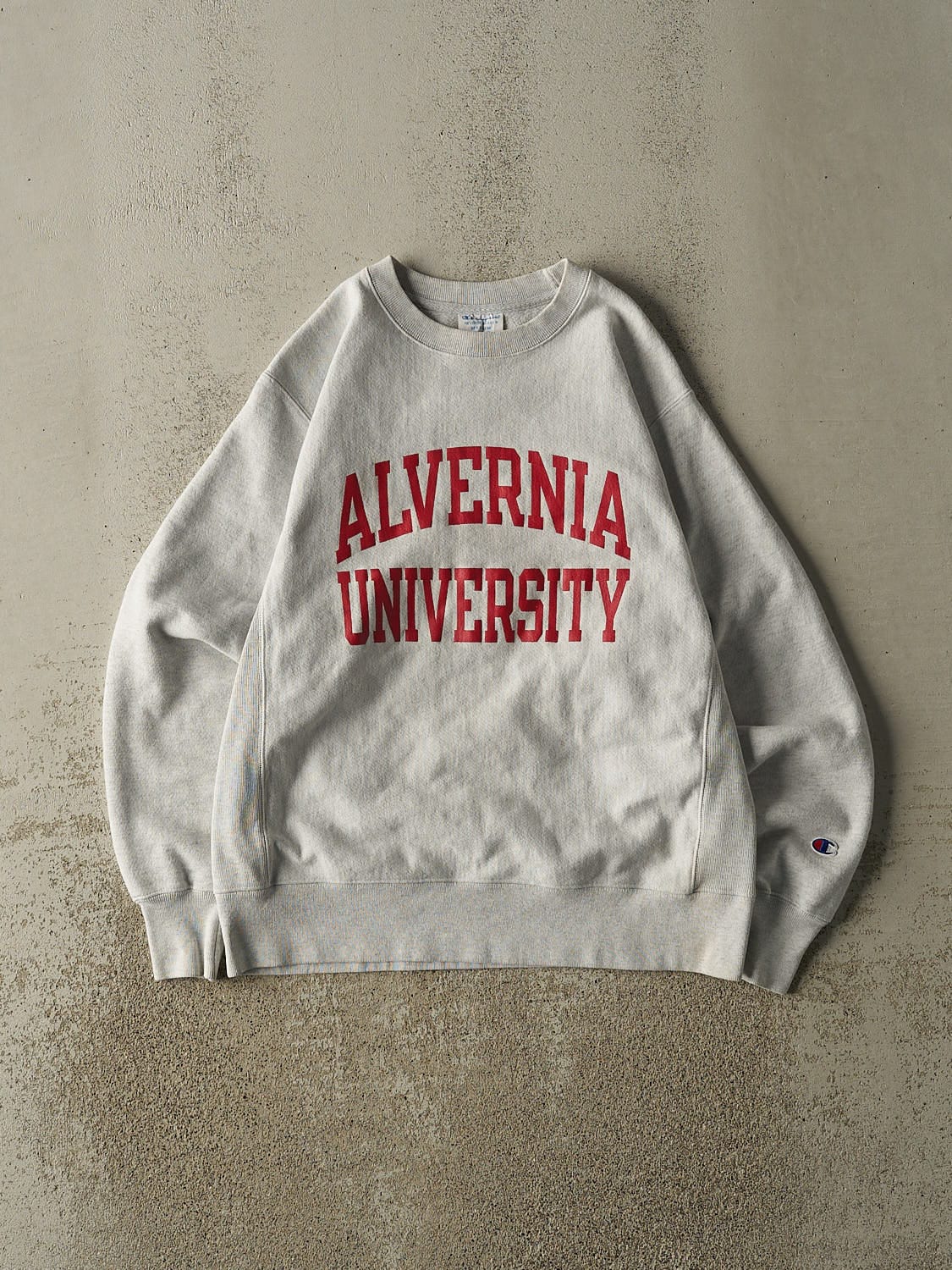 Vintage Y2K Heather Grey Champion Reverse Weave Alvernia University Crewneck (S/M)