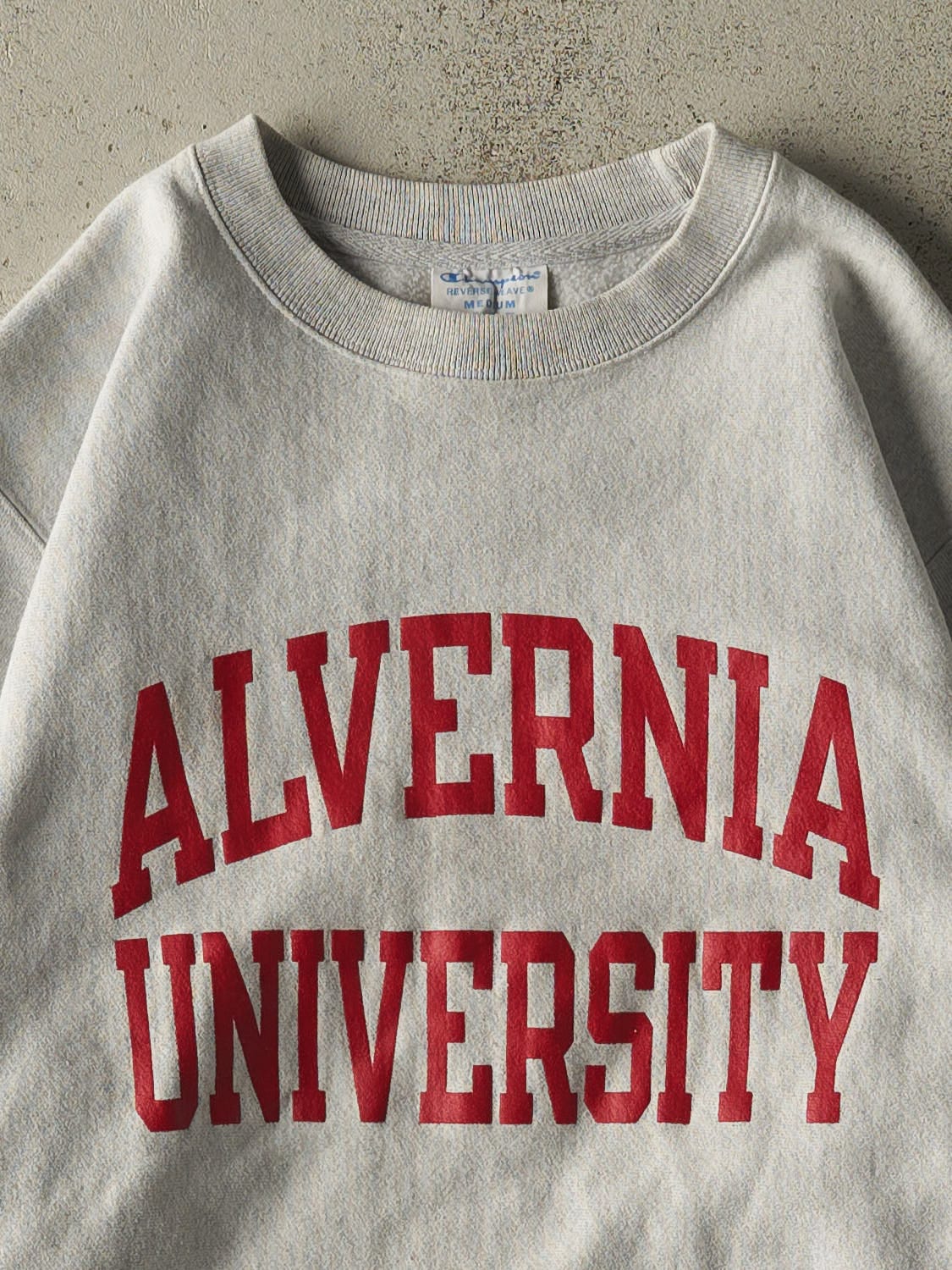 Vintage Y2K Heather Grey Champion Reverse Weave Alvernia University Crewneck (S/M)