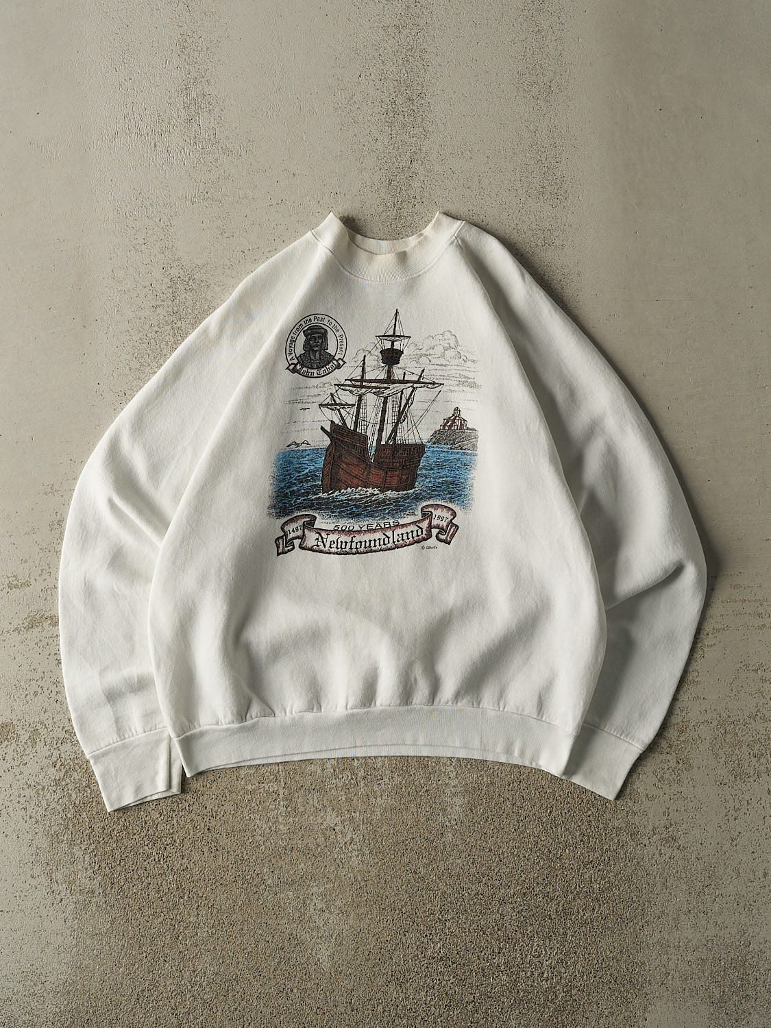 Vintage 97' White Newfoundland Crewneck (M/L)