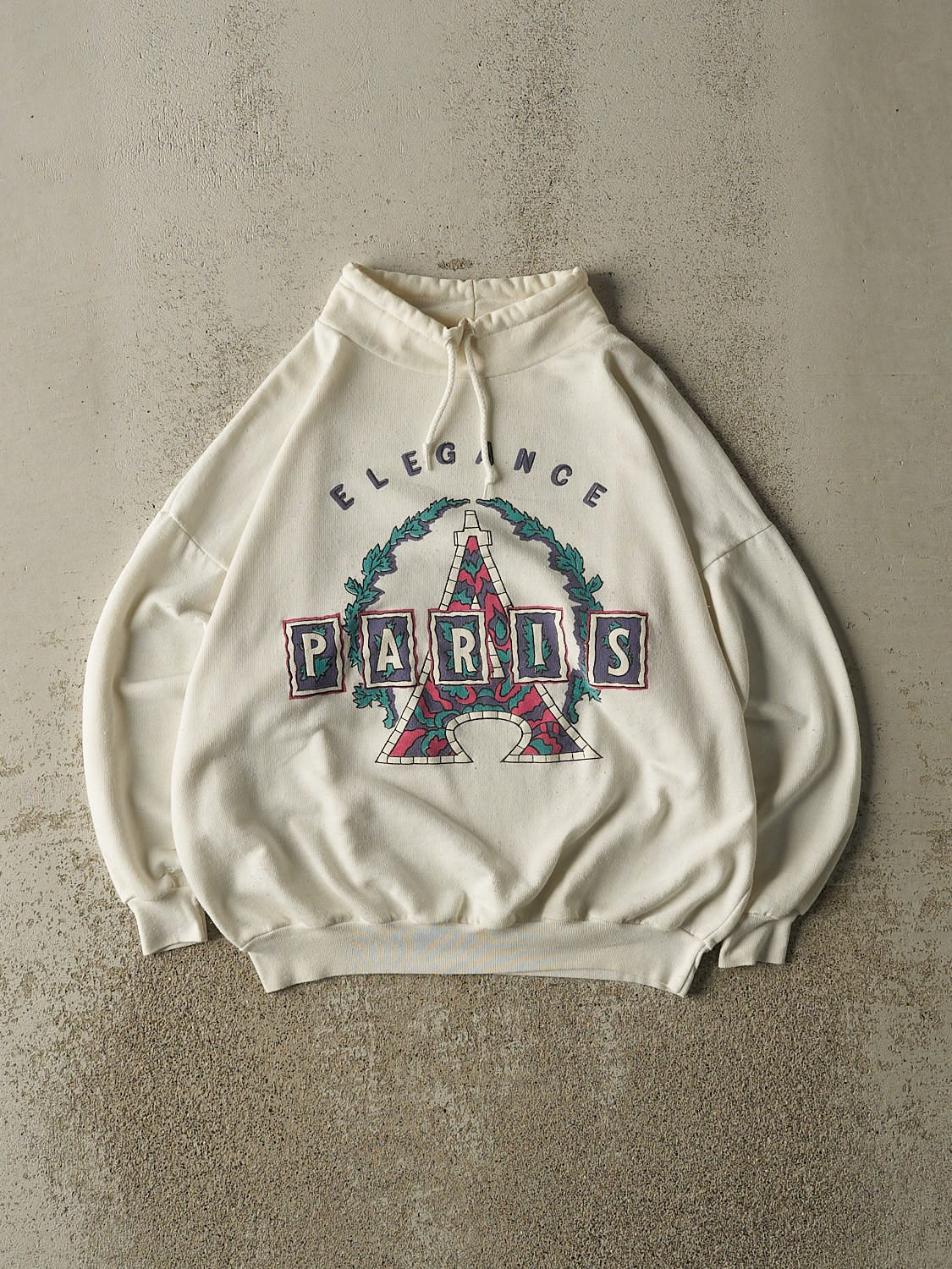 Vintage 80s White Paris Crewneck (XS/S)