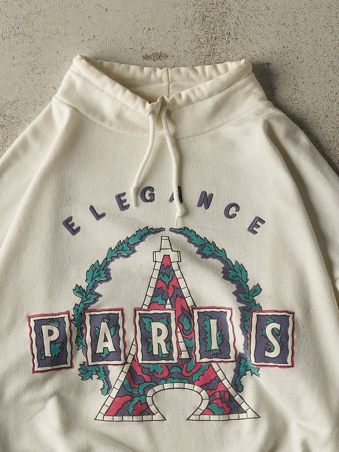 Vintage 80s White Paris Crewneck (XS/S)