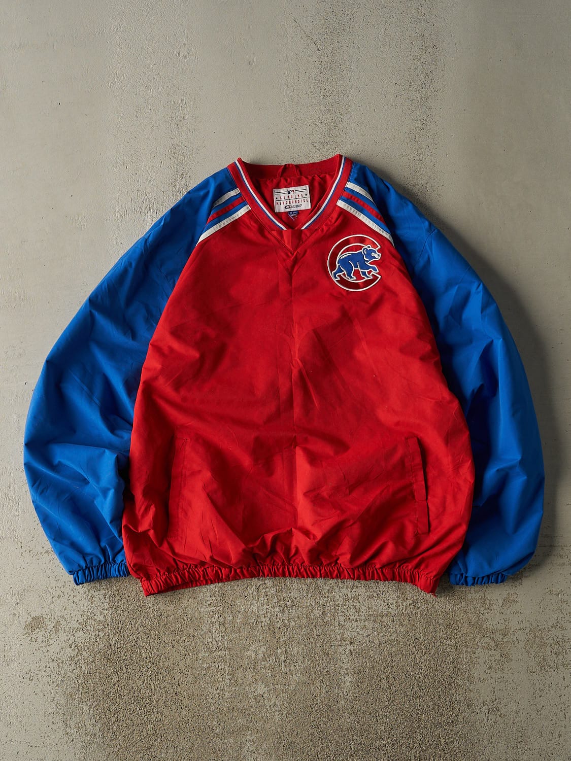 Vintage Y2K Red & Blue Chicago Cubs Windbreaker Jacket (XXL)