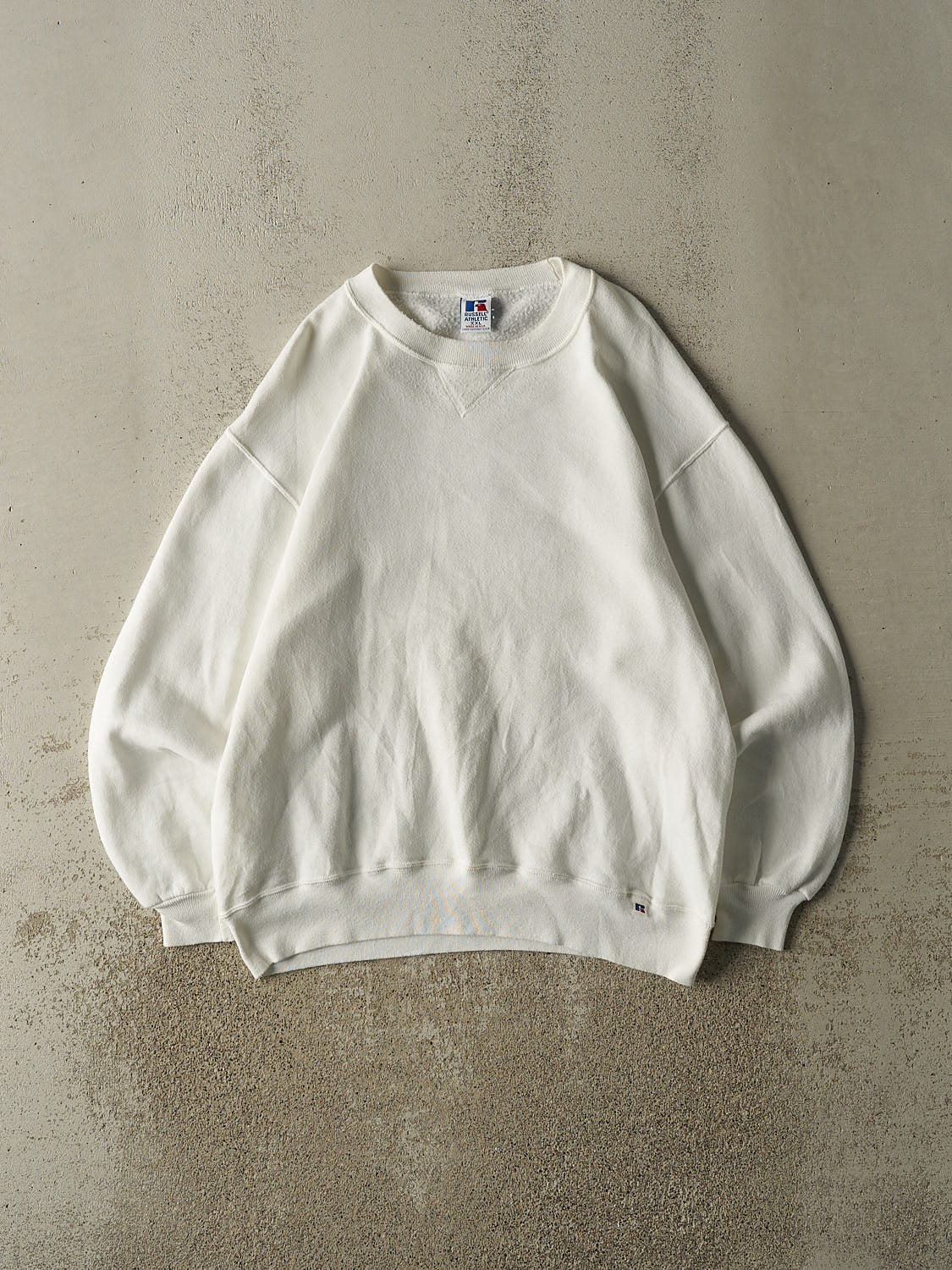 Vintage 90s White Russell Athletic Blank Crewneck (XL)