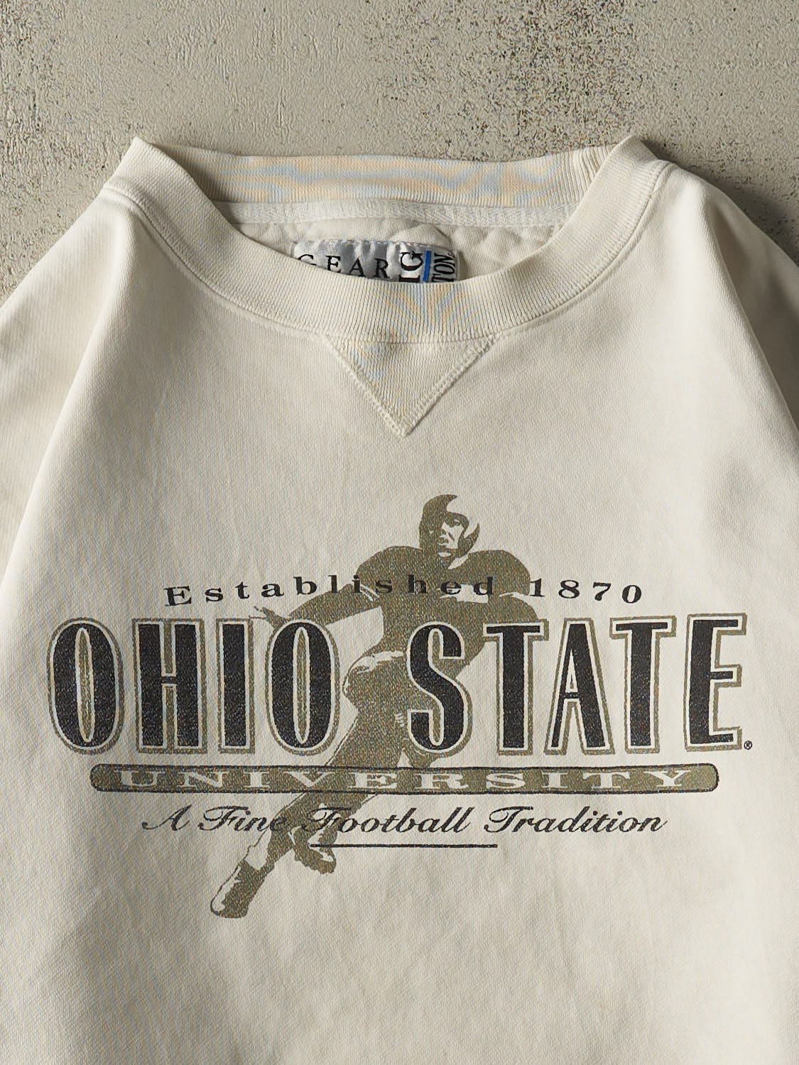 Vintage 90s White Ohio State University Crewneck (L/XL)